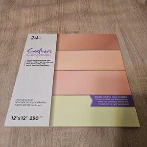 Crafters Companion Pearlescent Paper Pad Cardstock 12x12"  New Orange Sunset